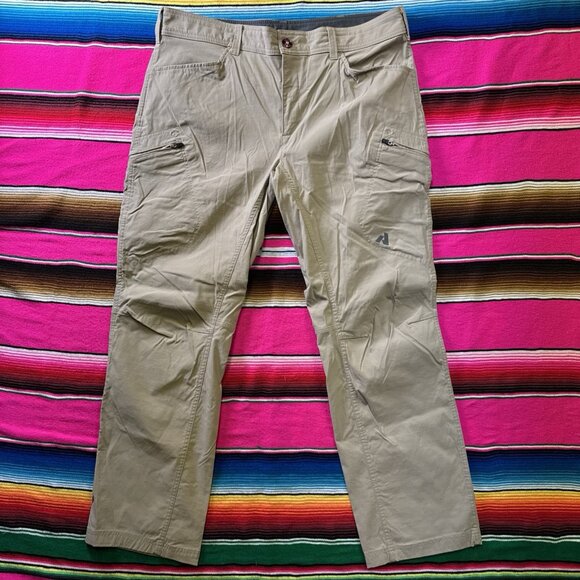 Eddie Bauer First Ascent Pants Act: 36x33 Tan Khaki Beige Guide Pro Hiking Nylon - Picture 1 of 8